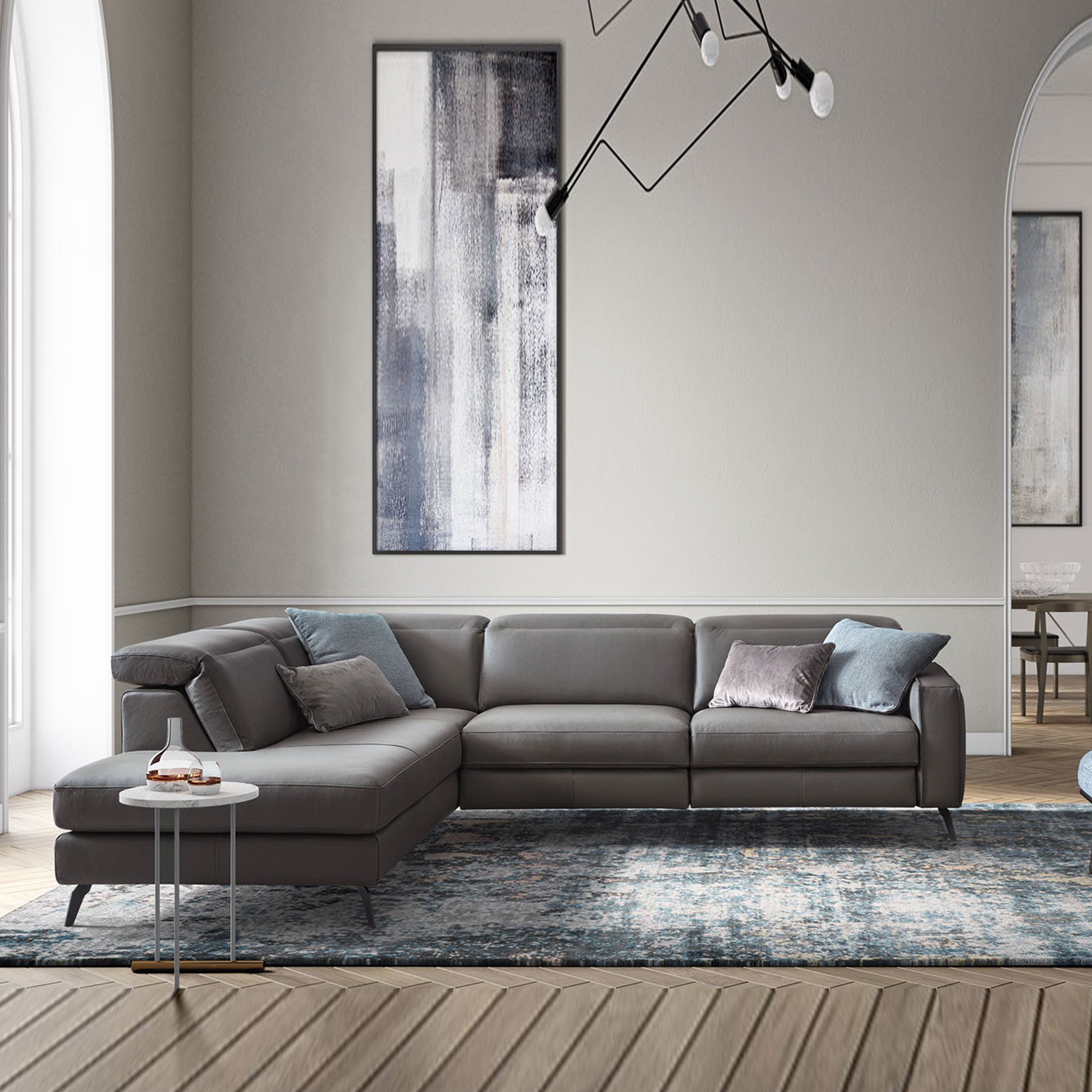 MAINZ Ansamblu colțar, 2 reclinere electrice, șezlong dreapta/stânga, piele MAINZ Ansamblu colțar, 2 reclinere electrice, șezlong dreapta/stânga, piele