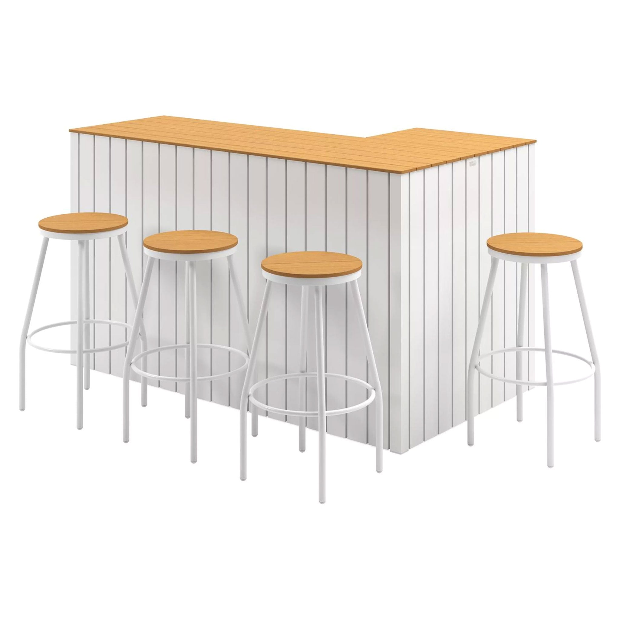 TRIBOLA Set mobilier terasă/grădină, 4 scaune și masă bar TRIBOLA Set mobilier terasă/grădină, 4 scaune și masă bar