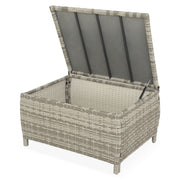 MEGARA Set mobilier terasă/grădină, 2 fotolii, canapea 2 locuri, 2 taburete și măsuță