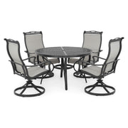 SULLIVAN Set mobilier terasă/grădină, set 4 scaune-balansoar rotative și masă