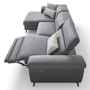 NARBONEE Colțar cu șezlong dreapta/stânga, recliner electric, mecanism tetiere, stofă