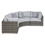 RONDINO Set mobilier terasă/grădină, 2 elemente colț, 1 canapea semirotundă, 1 taburet