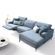 MAINZ Colțar cu șezlong dreapta/stânga, 1 recliner electric, stofă