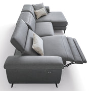 NARBONEE Colțar cu șezlong dreapta/stânga, recliner electric, mecanism tetiere, stofă