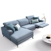 MAINZ Colțar cu șezlong dreapta/stânga, 1 recliner electric, stofă
