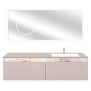 CHLOE Set mobilier baie, mască lavoar, top, lavoar și oglindă LED