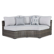 RONDINO Set mobilier terasă/grădină, 2 elemente colț, 1 canapea semirotundă, 1 taburet