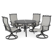 SULLIVAN Set mobilier terasă/grădină, set 4 scaune-balansoar rotative și masă