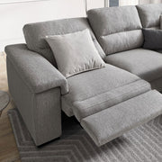 FRESNER Ansamblu colțar, șezlong dreapta/stânga, 1 recliner electric