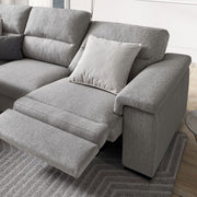 FRESNER Ansamblu colțar, șezlong dreapta/stânga, 1 recliner electric