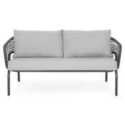 LYONS Set mobilier terasă/grădină, măsuță colț, 2 fotolii și 2 tabureți