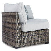 RONDINO Set mobilier terasă/grădină, 2 elemente colț, 1 canapea semirotundă, 1 taburet