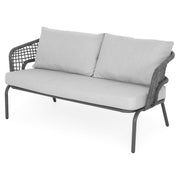 LYONS Set mobilier terasă/grădină, măsuță colț, 2 fotolii și 2 tabureți