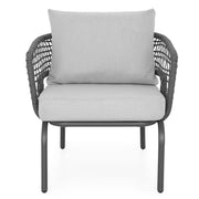 LYONS Set mobilier terasă/grădină, măsuță colț, 2 fotolii și 2 tabureți