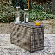 RONDINO Set mobilier terasă/grădină, 4 canapele semirotunde, 2 console cu suport pahare, 1 taburet