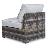 RONDINO Set mobilier terasă/grădină, 2 canapele semirotunde, 3 console cu suport pahare, 2 elemente colț, 2 elemente centrale, 1 taburet