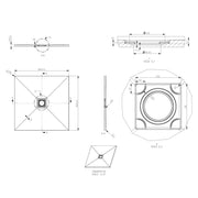 SLIM Cadita dus, 90x90 cm, compozit