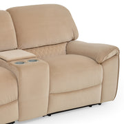 DETROIT Coltar stofa, 3 reclienere actionate electric, bej