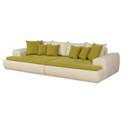 PADUA Canapea stofa, 4 locuri, crem/verde