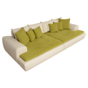 PADUA Canapea stofa, 4 locuri, crem/verde