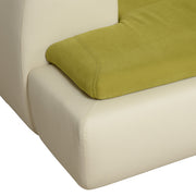 PADUA Canapea stofa, 4 locuri, crem/verde