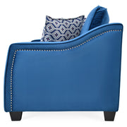 AZZURRO Canapea stofa, 2 locuri, 2 perne decor