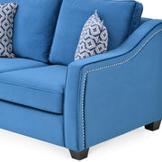 AZZURRO Canapea stofa, 2 locuri, 2 perne decor