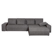 Coltar extensibil, sezlong interschimbabil, stofa, maro LOUNGE