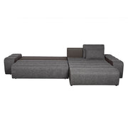 LOUNGE Coltar extensibil, sezlong interschimbabil, stofa, maro