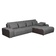 LOUNGE Coltar extensibil, sezlong interschimbabil, stofa, maro