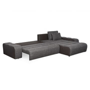 LOUNGE Coltar extensibil, sezlong interschimbabil, stofa, maro