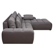 LOUNGE Coltar extensibil, sezlong interschimbabil, stofa, maro