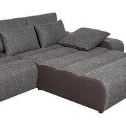 LOUNGE Coltar extensibil, sezlong interschimbabil, stofa, maro