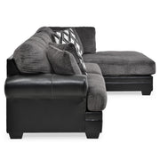 VERMONT Canapea stofa, sezlong dreapta, 4 perne decor