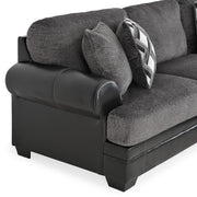 VERMONT Canapea stofa, sezlong dreapta, 4 perne decor