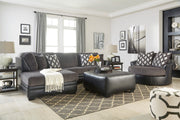 VERMONT Canapea stofa, sezlong dreapta, 4 perne decor