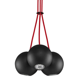 BUBBLE BLACK-RED Lustra 3x35W GU10