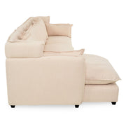 CAMERON Canapea stofa, sezlong stanga, crem