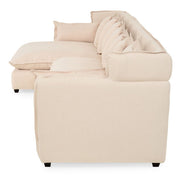 CAMERON Canapea stofa, sezlong stanga, crem