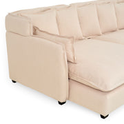 CAMERON Canapea stofa, sezlong stanga, crem