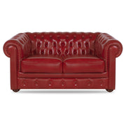 Canapea piele, 2 locuri, maro CHESTERFIELD