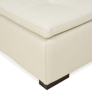 CONCEPT Canapea piele, sezlong dreapta, alba