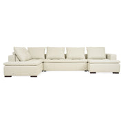 Canapea piele, sezlong stanga, alba CONCEPT