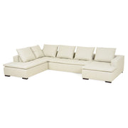 CONCEPT Canapea piele, sezlong stanga, alba