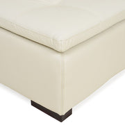 CONCEPT Canapea piele, sezlong stanga, alba