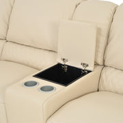 DETROIT Coltar piele, 3 reclienere actionate electric, alb