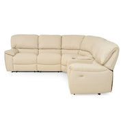 Coltar piele, 3 reclienere actionate electric, alb DETROIT