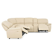DETROIT Coltar piele, 3 reclienere actionate electric, alb