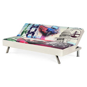 MIDTOWN Canapea extensibila, ecopiele, 3 locuri