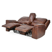 MONTEGO Canapea piele, 2 reclinere, consola depozitare